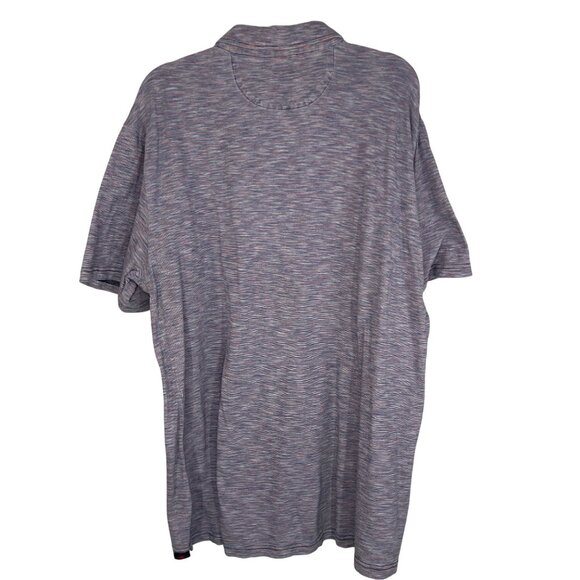 Faherty Short Sleeve Indigo Polo Shirt in Red Sun Striped Size X-Large - Picture 4 of 9